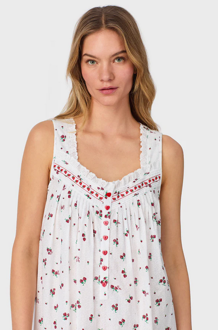 Lanz of Salzburg Women's Strawberry Jubilee Cotton Lawn Ballet Nightgown