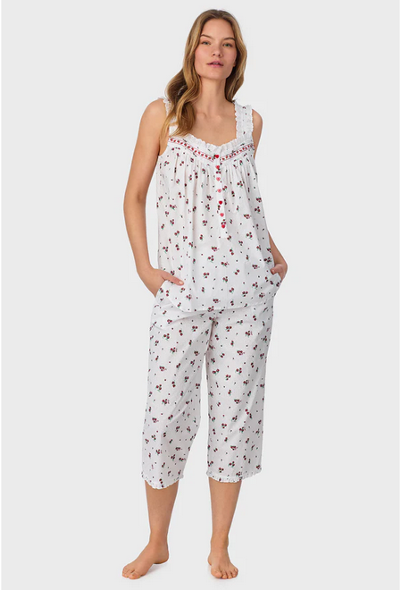 Lanz of Salzburg Women's Strawberry Jubilee Cotton Lawn Capri Pajama