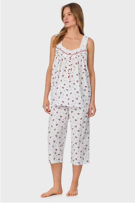Lanz of Salzburg Women's Strawberry Jubilee Cotton Lawn Capri Pajama