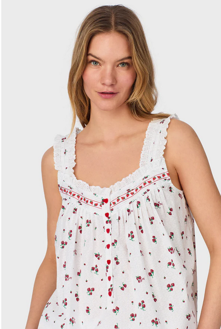 Lanz of Salzburg Women's Strawberry Jubilee Cotton Lawn Capri Pajama