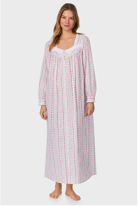 Lanz of Salzburg Women's Rosey Tyrolean Cotton Lawn Ballet Button Front Robe