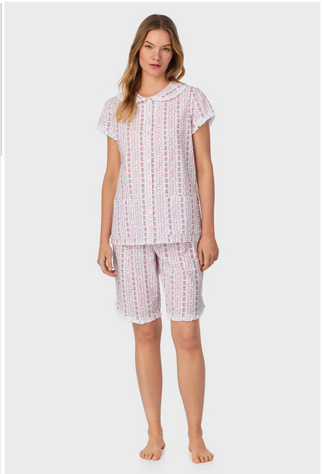 Lanz of Salzburg Women's Rosey Tyrolean Cotton Lawn Bermuda Pajama