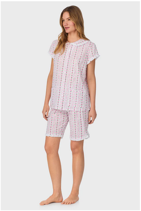 Lanz of Salzburg Women's Rosey Tyrolean Cotton Lawn Bermuda Pajama