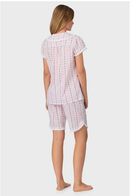 Lanz of Salzburg Women's Rosey Tyrolean Cotton Lawn Bermuda Pajama