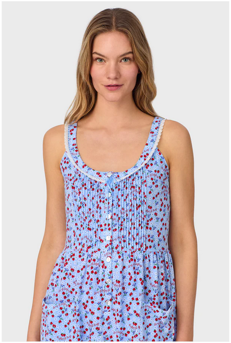 Lanz of Salzburg Women's Blue Skies & Berries Cotton Knit Sundress