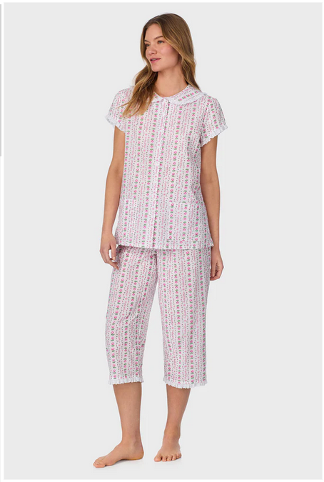Lanz of Salzburg Women's Rosey Tyrolean Cotton Lawn Capri Pajama