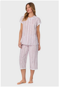 Lanz of Salzburg Women's Rosey Tyrolean Cotton Lawn Capri Pajama