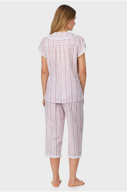 Lanz of Salzburg Women's Rosey Tyrolean Cotton Lawn Capri Pajama