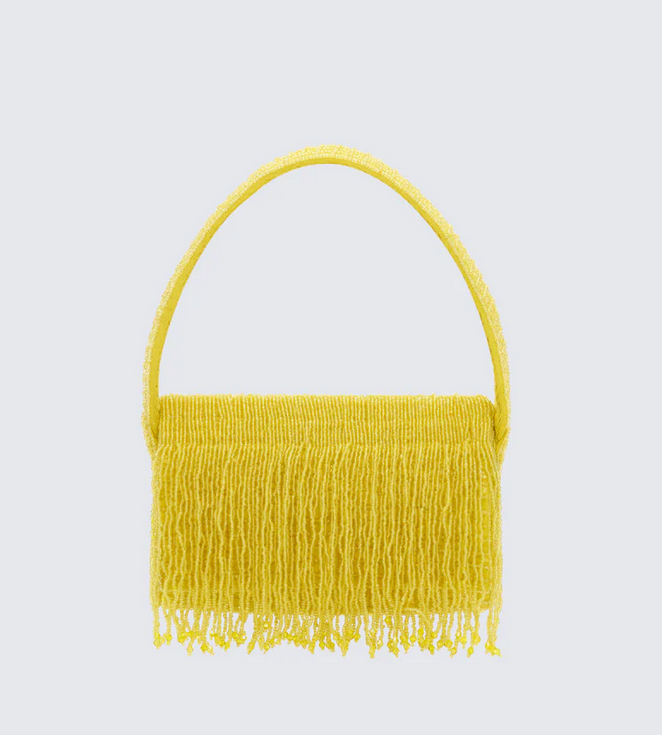 Finesse Nyxara Green Beaded Fringe Bag
