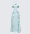 Finesse Zelda Ocean Blue Tiered Ruffle Maxi Dress