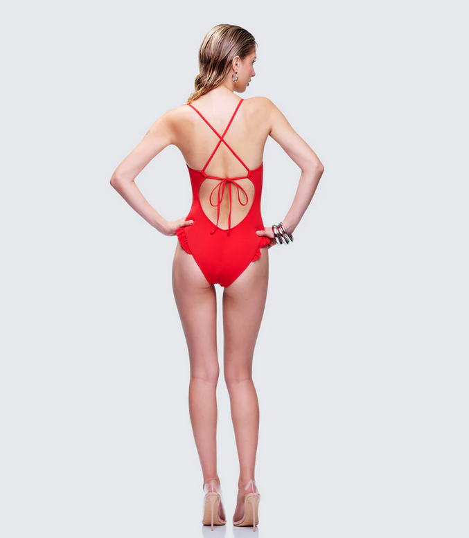 Finesse Dimah Ruched Frill Swimsuit
