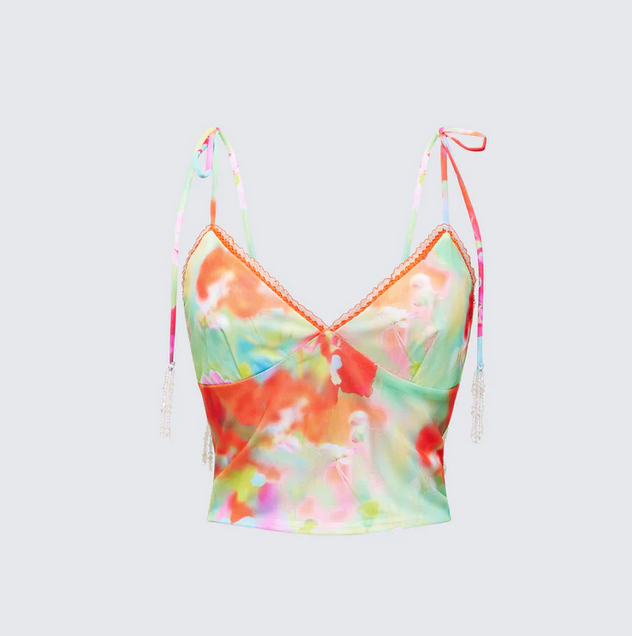 Finesse Eira Multi Print Embellished Cami Top