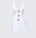 Finesse Paloma White Starfish Trim Mini Dress
