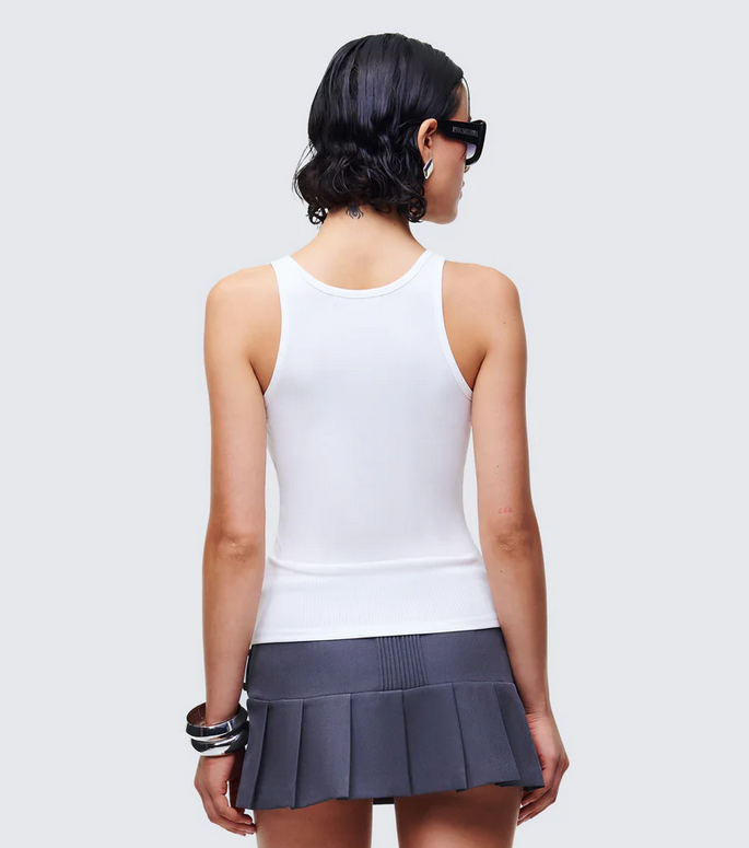 Finesse Evina White Graphic Rib Tank