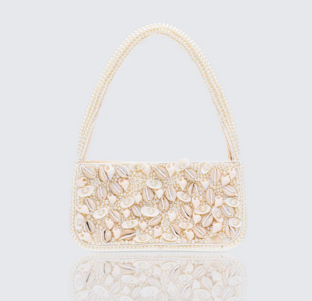 Finesse Mona Sadaf Ivory Cowrie Shell Handbag