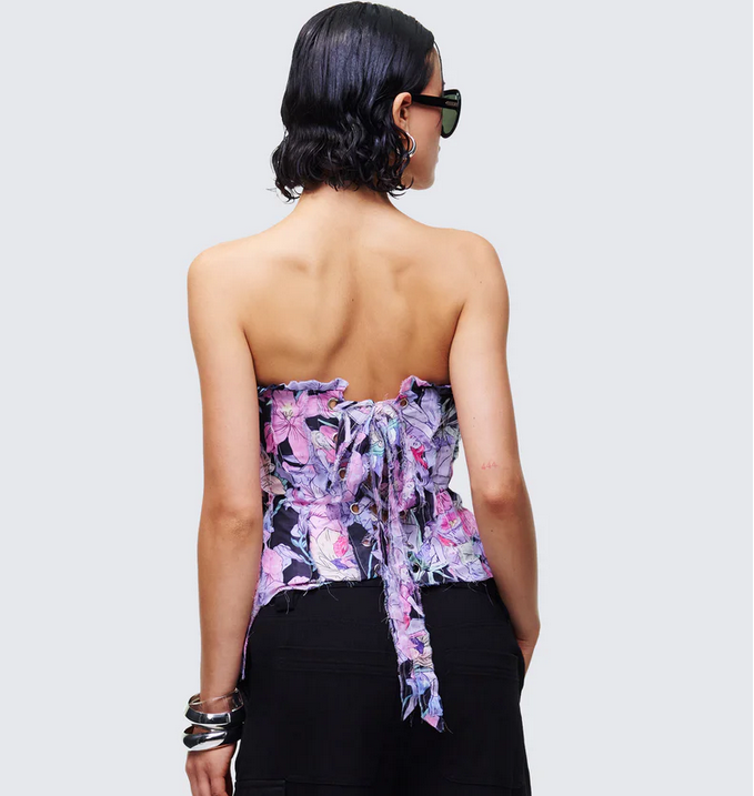 Finesse Claudette Chiffon Asymmetric Corset Top