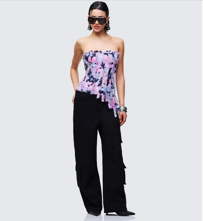 Finesse Claudette Chiffon Asymmetric Corset Top