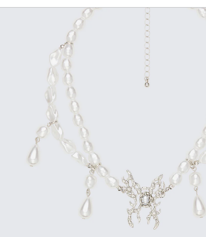 Finesse Zanele Ivory Pearl Molten Necklace