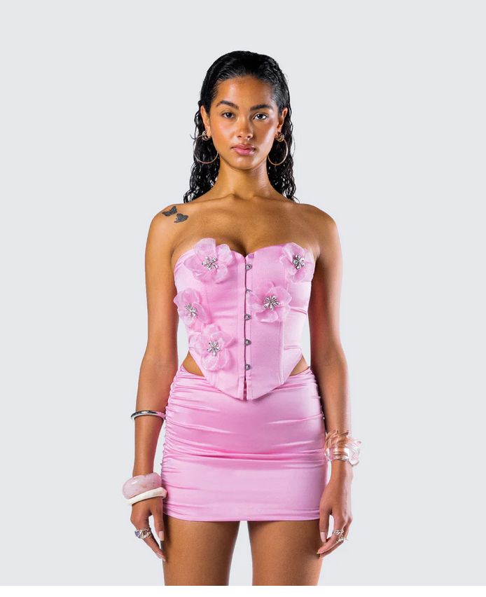 Finesse Rivi Flower Corset Top