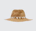 Finesse Peaches Tan Straw Cowboy Hat With Shell Detail