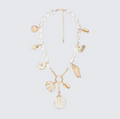 Finesse Mika Gold Shell Charm Pearl Necklace