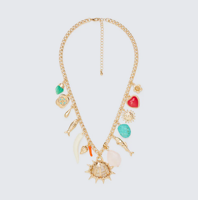 Finesse Eyelis Gold Summer Charm Necklace