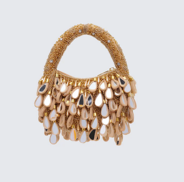 Finesse Rania Gold Raindrop Mirror Bag