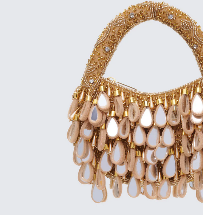 Finesse Rania Gold Raindrop Mirror Bag