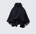Finesse Melva Black Georgette Ruffle Trim Top