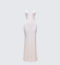 Finesse Mollie Ivory Plunge Neck Maxi Dress