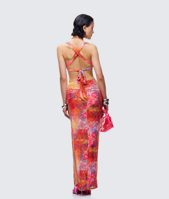 Finesse Aviella Multi Cowl Neck Maxi Dress