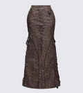 Finesse Hosea Brown Vegan Leather Maxi Skirt