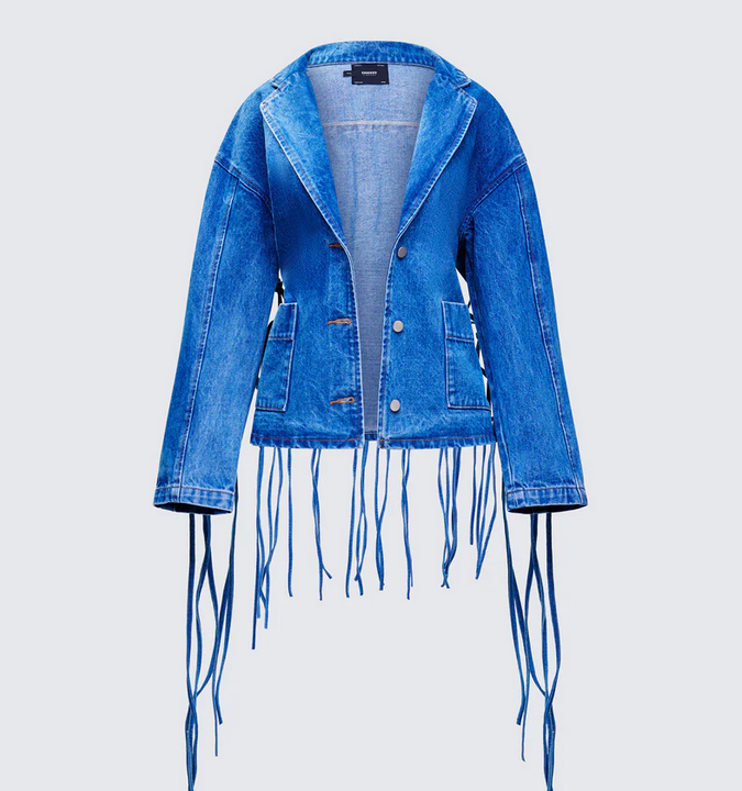 Finesse Kumi Blue Denim Macrame Jacket