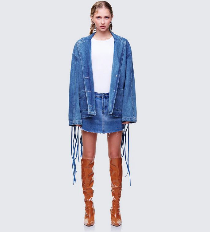 Finesse Kumi Blue Denim Macrame Jacket