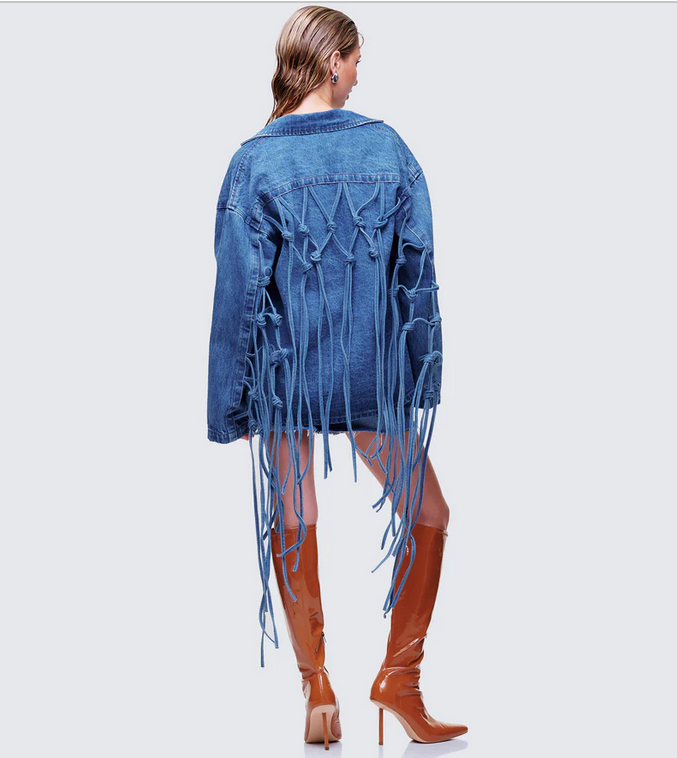 Finesse Kumi Blue Denim Macrame Jacket