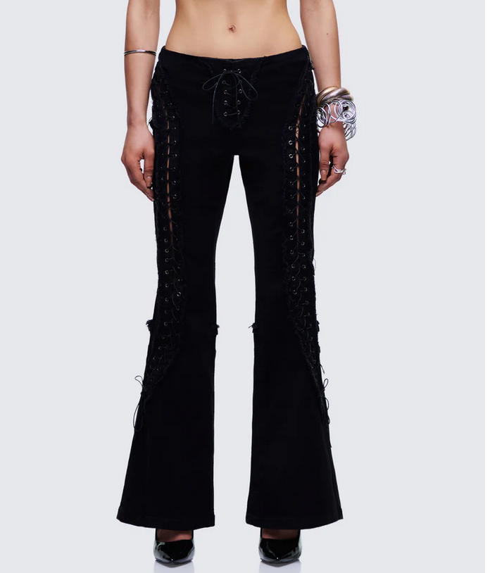 Finesse Genoveva Denim Lace Up Jeans