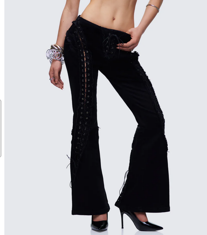 Finesse Genoveva Denim Lace Up Jeans