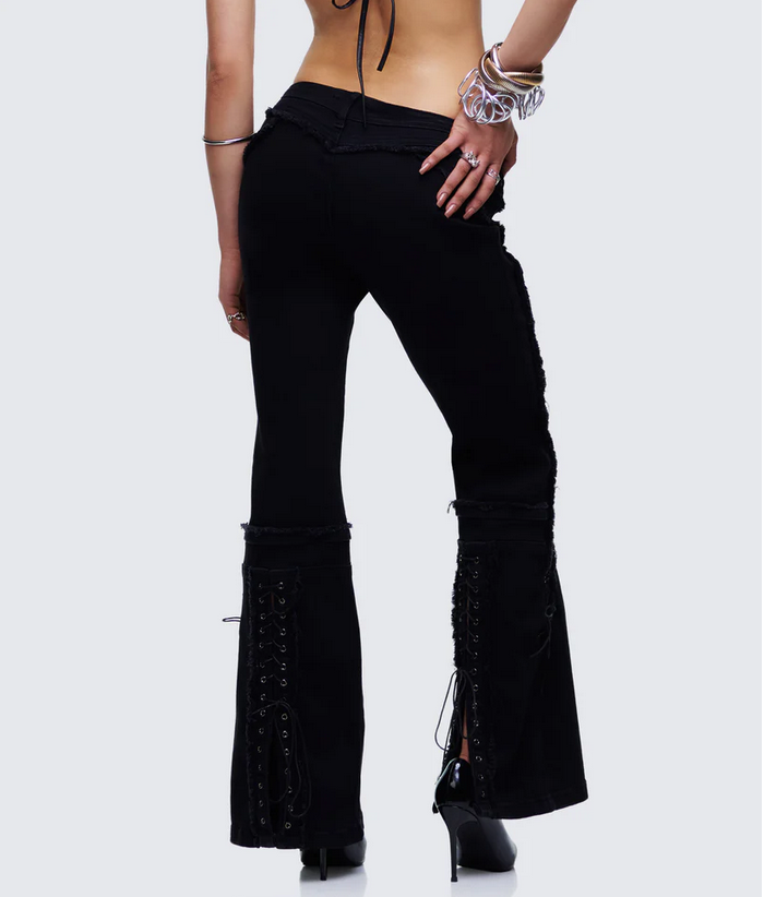Finesse Genoveva Denim Lace Up Jeans