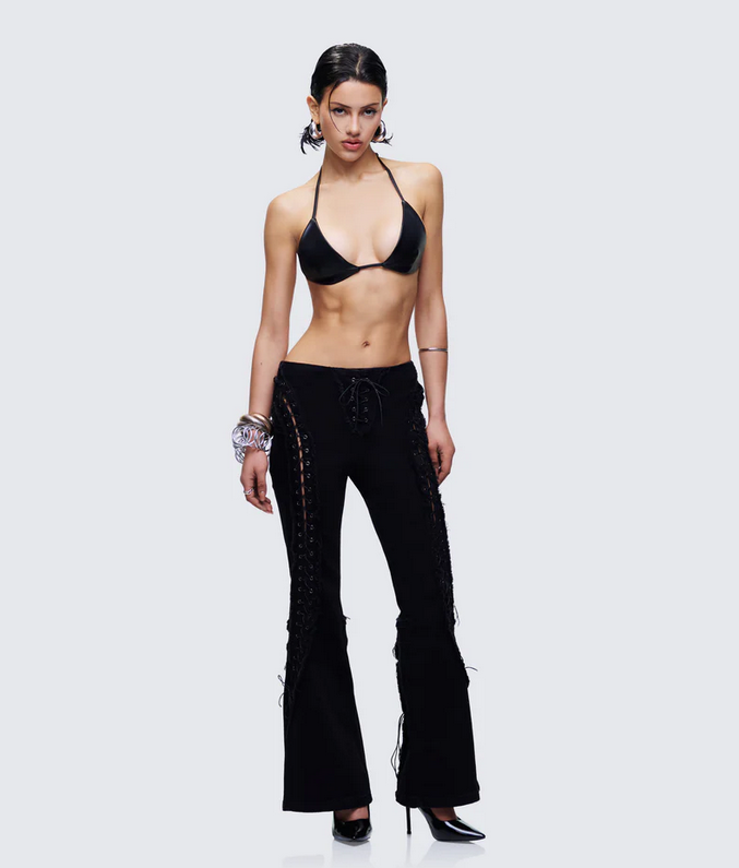 Finesse Genoveva Denim Lace Up Jeans