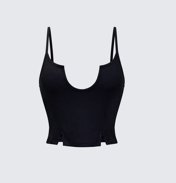 Finesse Keykie Rib U Neck Crop Cami Top
