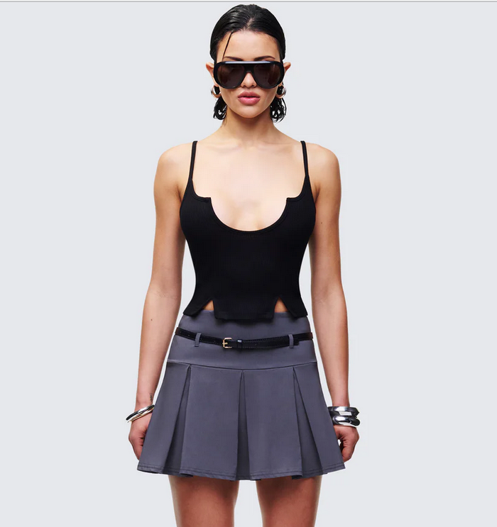 Finesse Keykie Rib U Neck Crop Cami Top