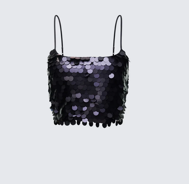 Finesse Mondana Black Sequin Cami Top