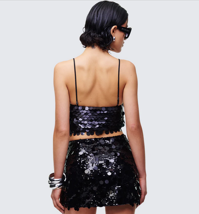 Finesse Mondana Black Sequin Cami Top