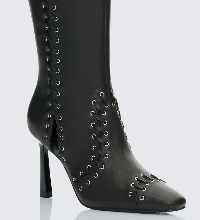 Finesse Shanaya Real Leather Whip Stitch Boot