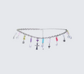 Finesse Solvine Silver Multi Charm Belly Chain