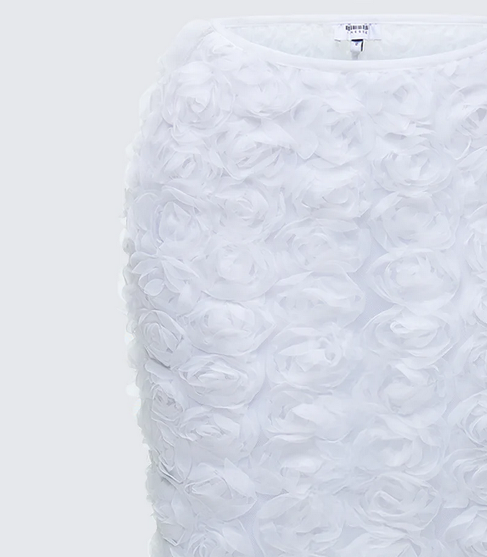 Finesse Ambrose White 3D Flower Maxi Skirt