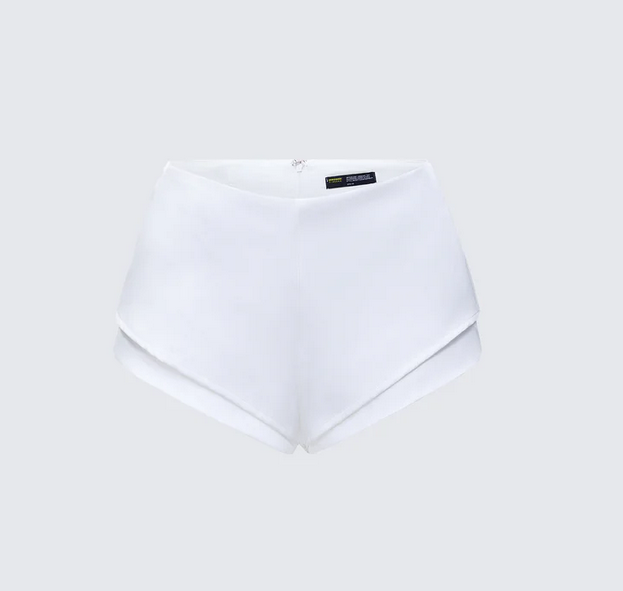 Finesse Mitchie White Tailored Double Hem Shorts