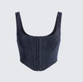 Finesse Jarvis Black Metallic Hook & Eye Corset