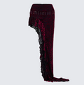 Finesse Kira Red Velvet Burn Out Beaded Maxi Skirt