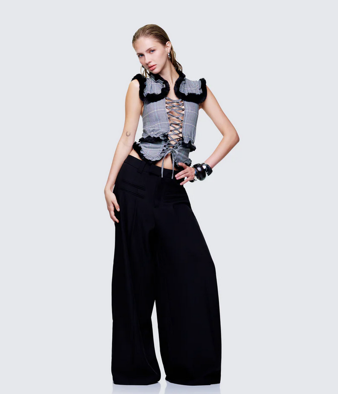 Finesse Raynah Multi Check Printed Top